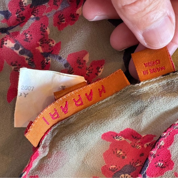 Vintage Silk Harari Floral Sheer Kimono Cardigan Tie Front / OSFM - Picture 8 of 10